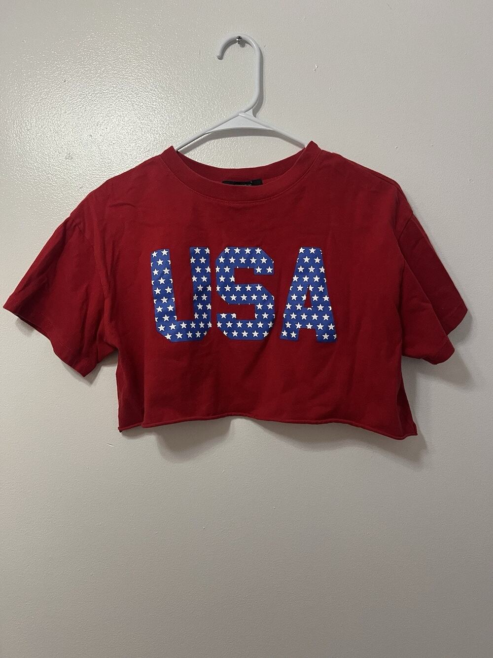 Forever 21 Women's 4th of July USA Crop Top Size Small (A05)